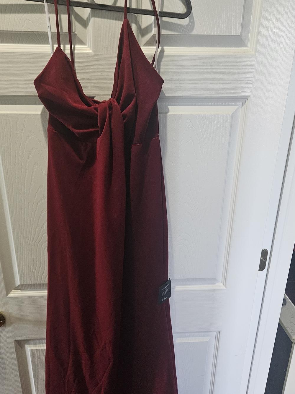 NWT Lulus Deep Burgundy Twist-Front  Maxi Dress